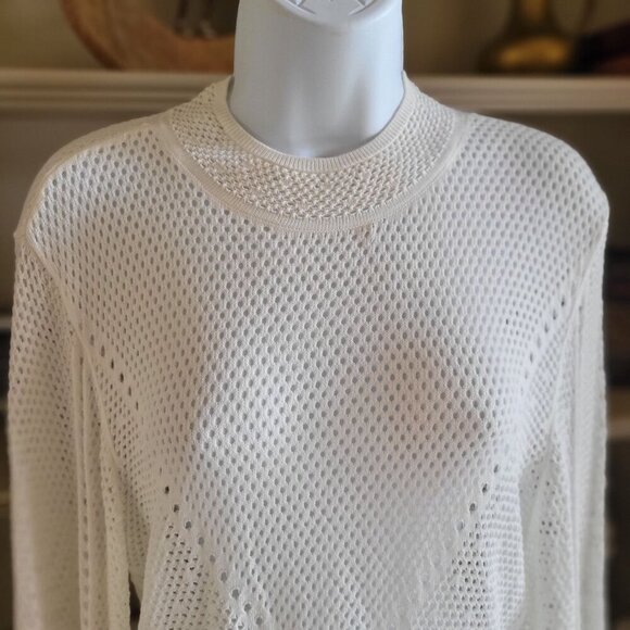 Outlet WHBM Mock Neck Pointelle Pullover Style 570360487- Sz M - Picture 4 of 7